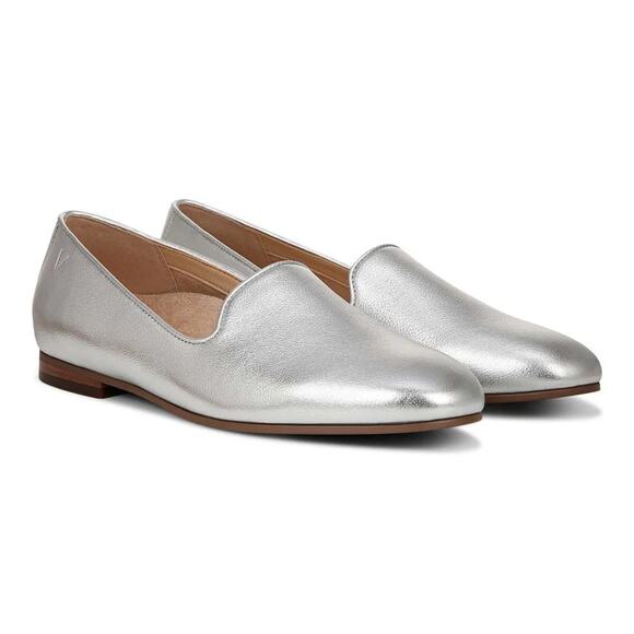 Vionic Womens 7.5W Silver Leather Willa II Slip On Loafers Comfort Casual LB7-24 - Picture 1 of 12